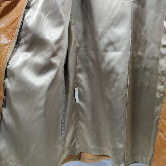Vintage 70's Mens Butter Soft Tan Leather Blazer M - Picture 16 of 16